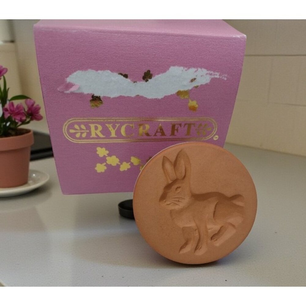 Rycraft Terracotta Pottery Bunny Rabbit Cookie Stamp with Box Easter Spring